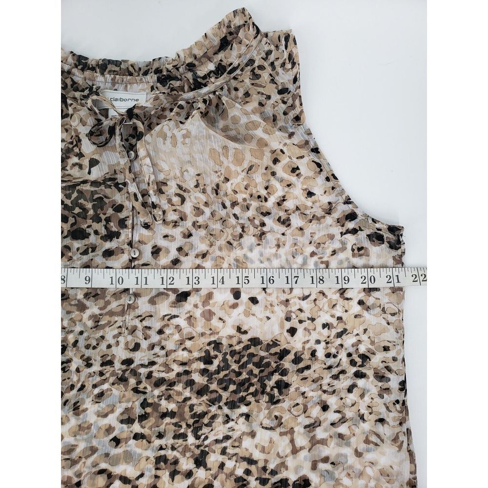 Liz Claiborne Animal Cheetah Print Tank‎ Top Sleeveless Lightweight Size L - Picture 5 of 7